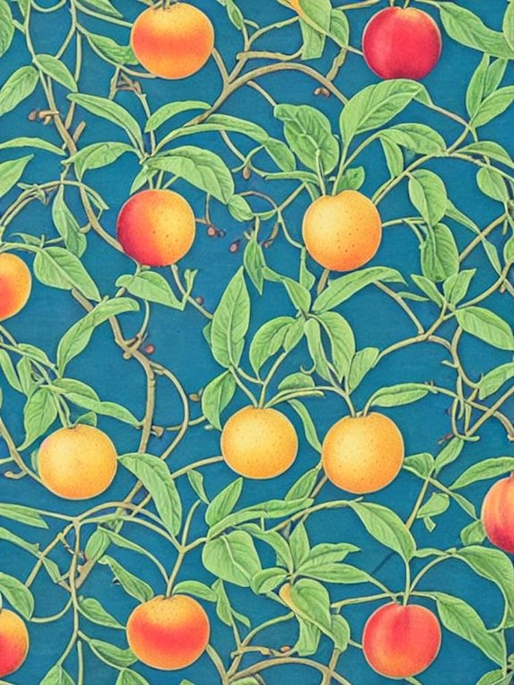 Nectarine Vintage Botanical Fruit