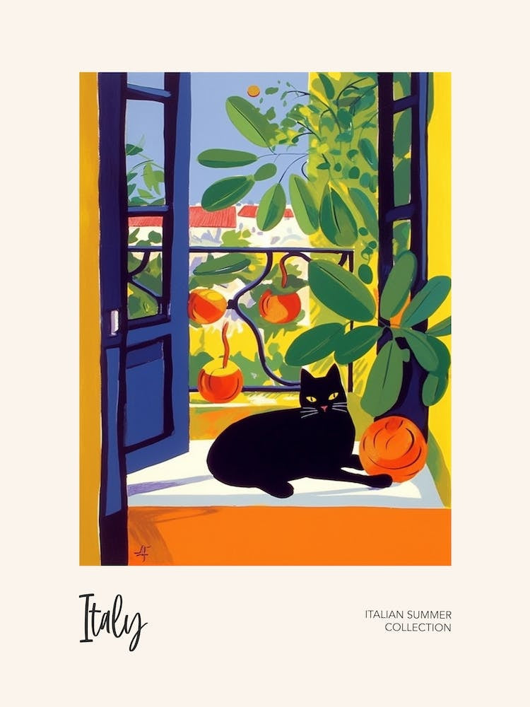 Cat On Window Matisse 1 Italian Summer Collection