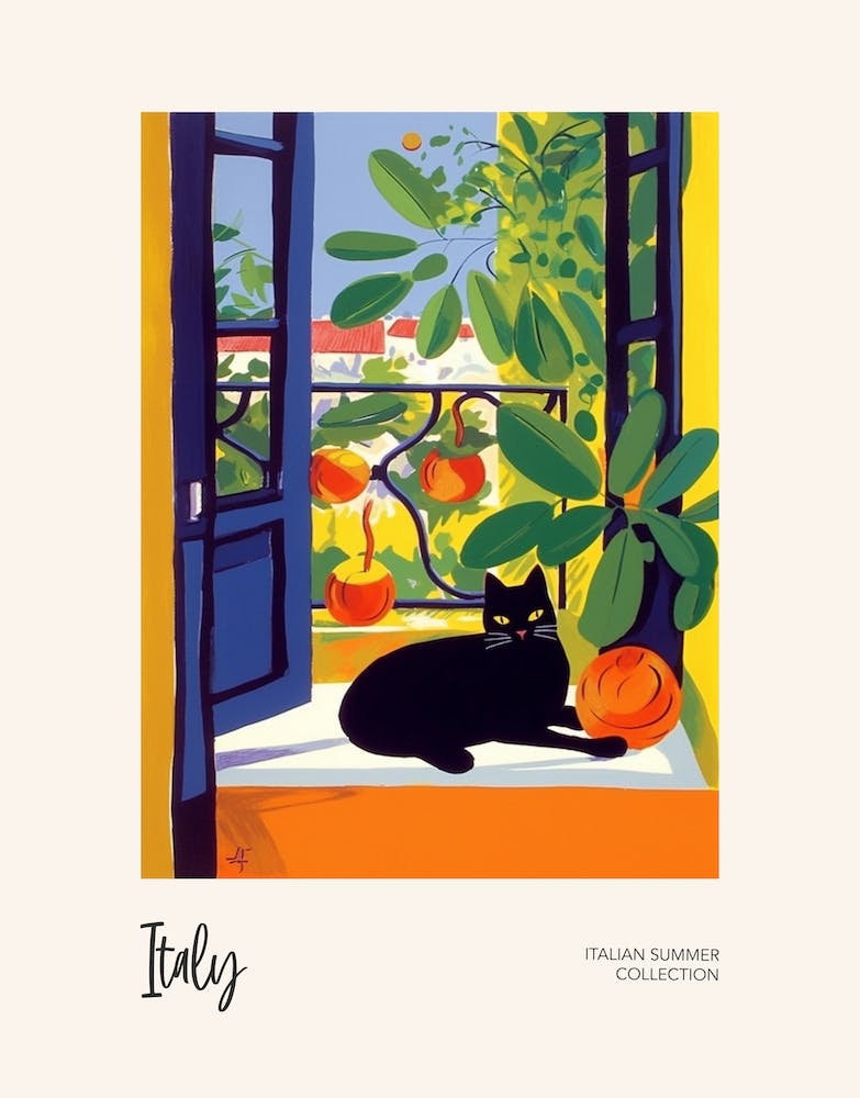 Cat On Window Matisse 1 Italian Summer Collection