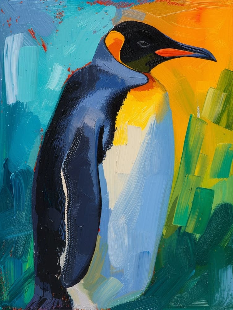 King Penguin Isabela Island Colour Block Painting 1