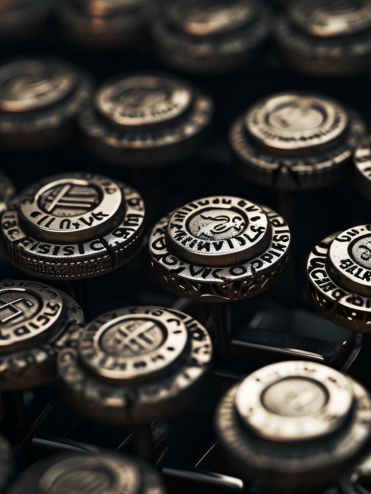Close Up Of Typewriter Keys
