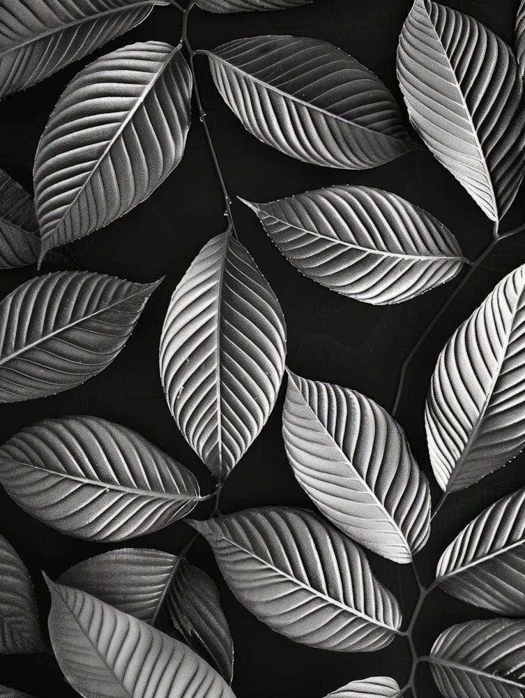 Black And White Leaves 5