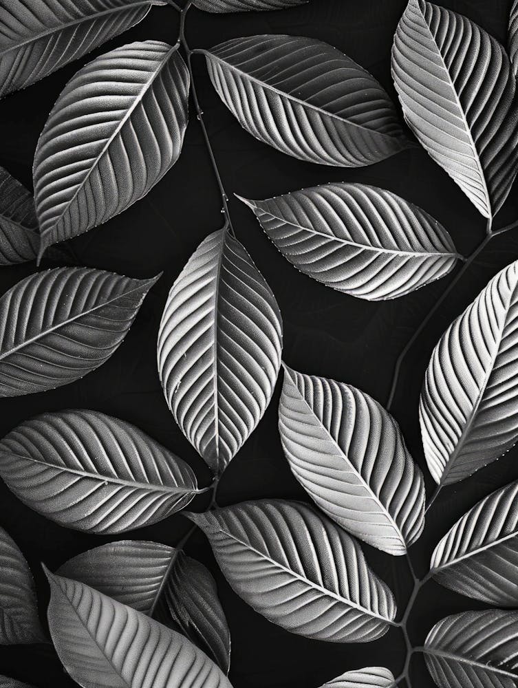 Black And White Leaves 5