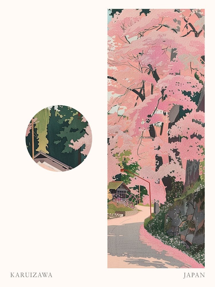 Karuizawa Japan 4 Cut Out Travel Poster