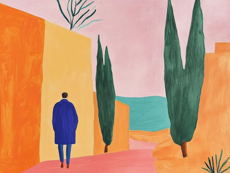 Man Walking In The Desert