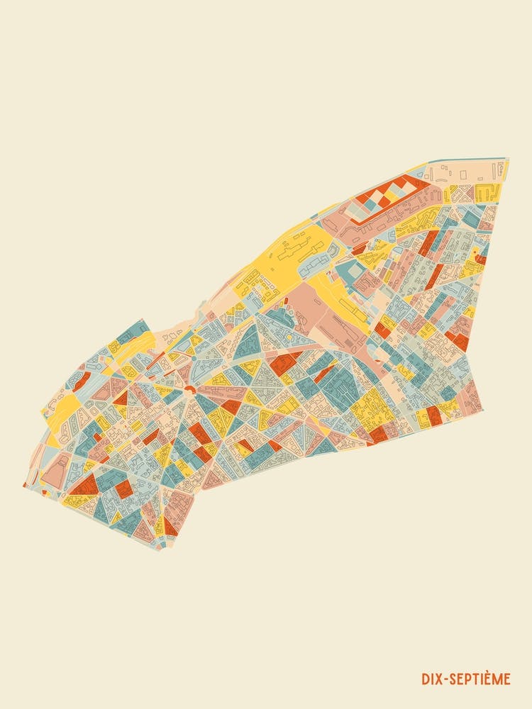 Paris France 17th Arrondissement Neighbourhood Map