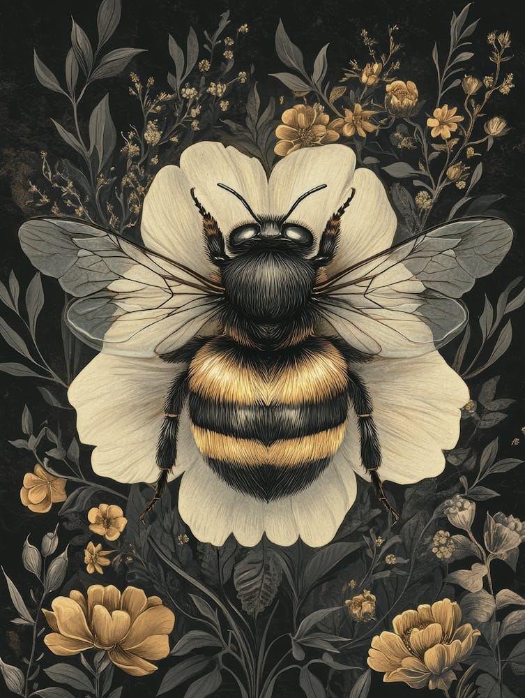 Bee On Flowers 1