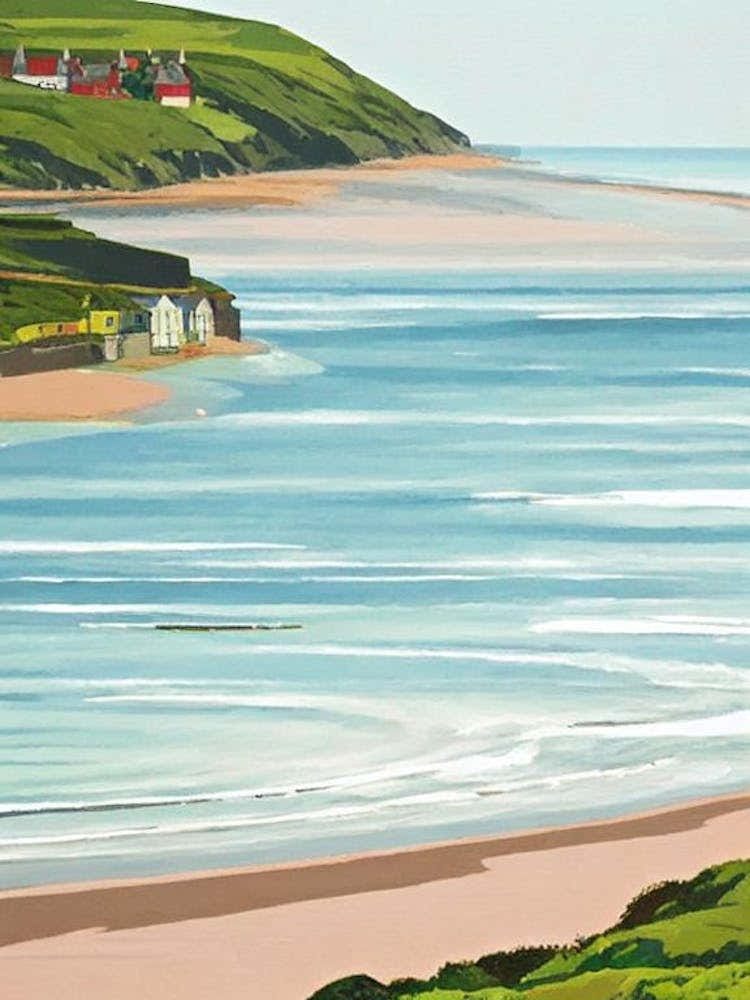 Filey Beach, North Yorkshire Contemporary Illustration