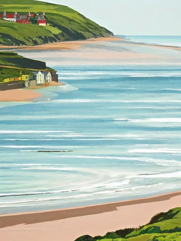 Filey Beach, North Yorkshire Contemporary Illustration Art Print by ...