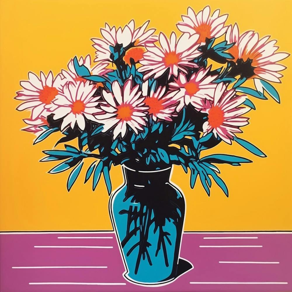 Asters 5 Pop Art Illustration Square
