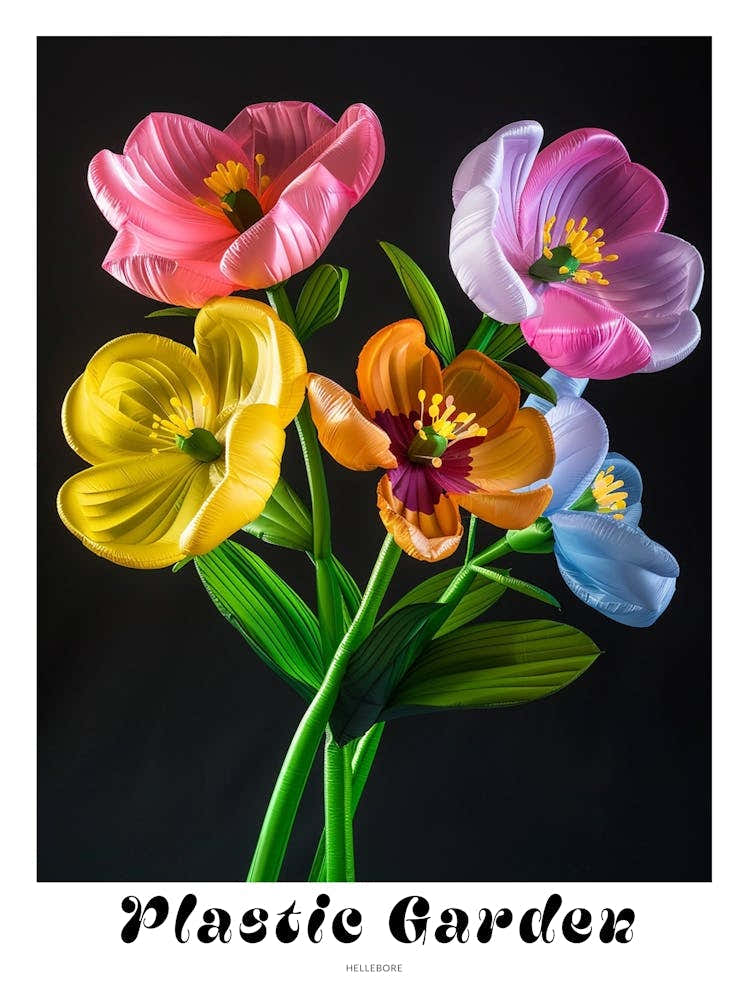 Bright Inflatable Flowers Poster Hellebore 1