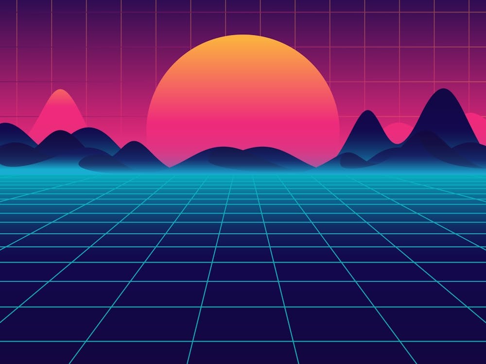Synthwave Space: Sunset [synthwave/vaporwave/cyberpunk] — aesthetic poster, retrowave poster, neon poster
