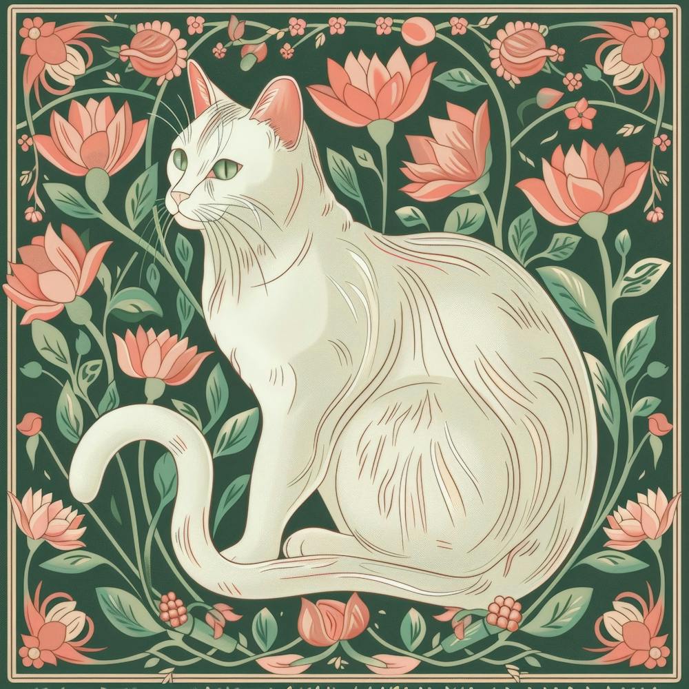 Cat With Flowers 11