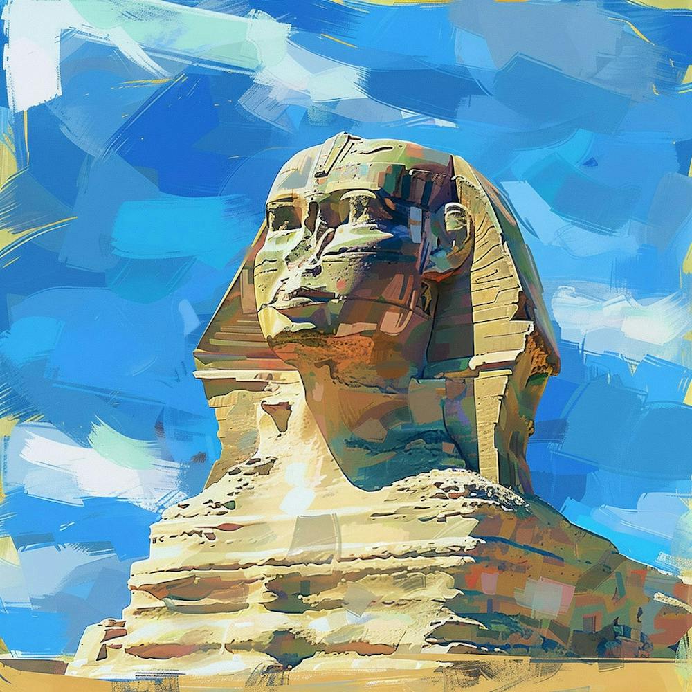 Eine Sphinx in Gizeh Expressive Pinselstriche Illustration 1719992152 3