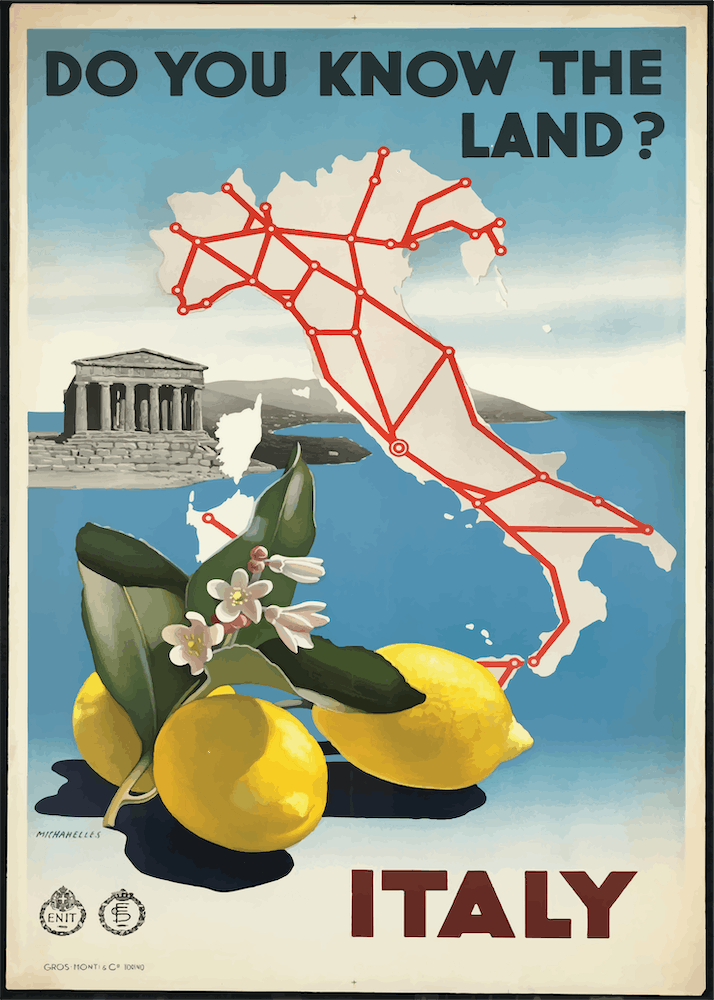 Italy Do You Know The Land Vintage Poster