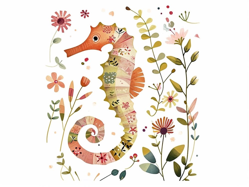 Little Floral Seahorse 2