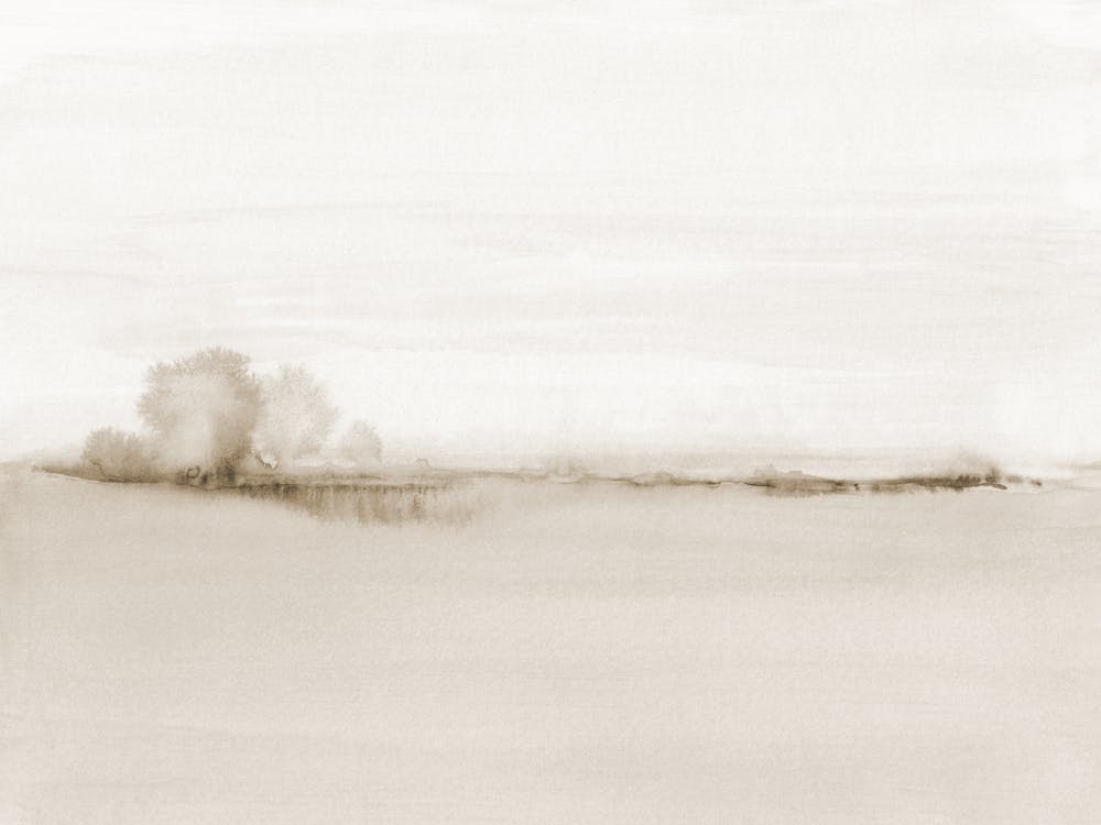 Watercolor Landscape 27 Beige Tones