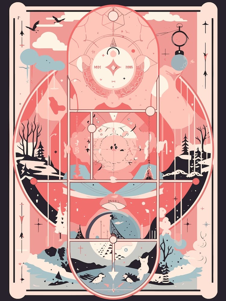 Pink Abstract World Tarot Style