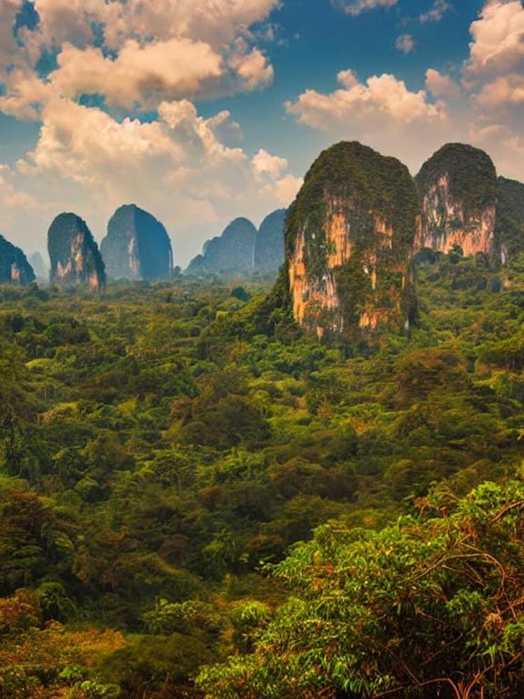 Ao Phang Nga National Park Thailand Vintage Poster