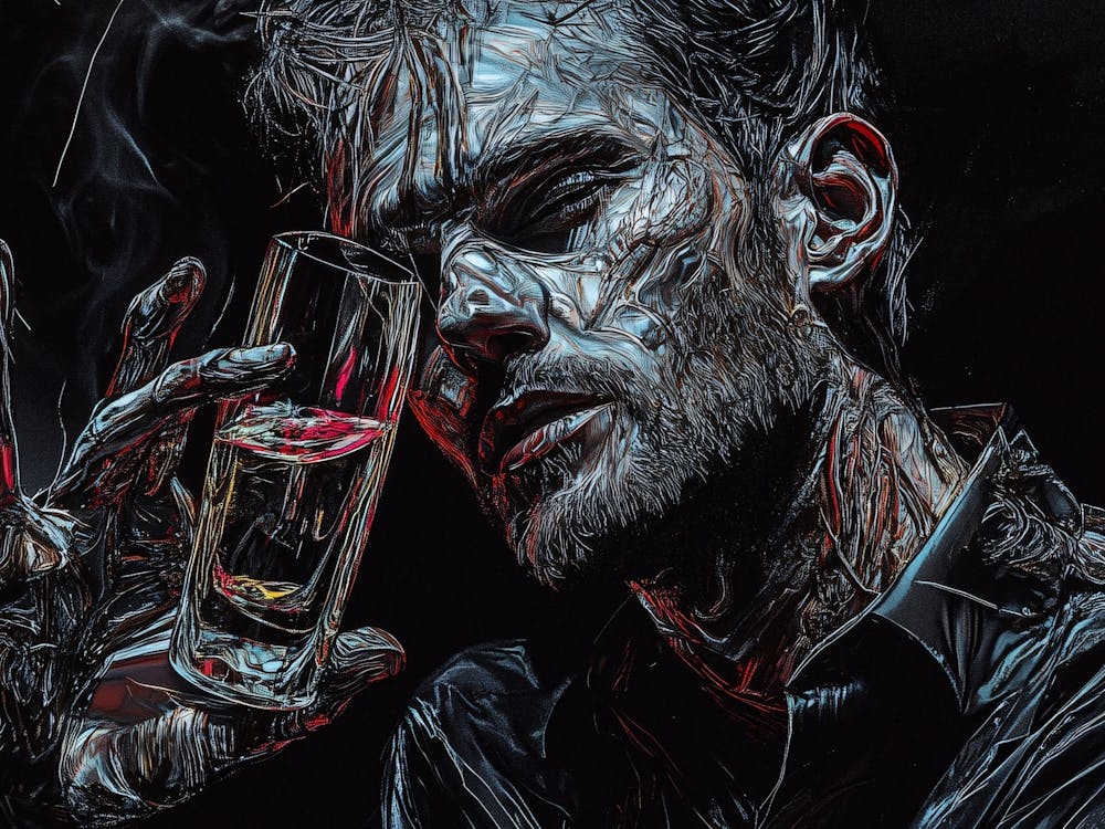 Mann mit einem Glas Wein