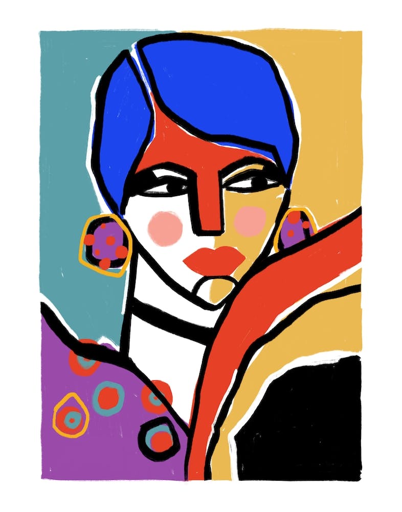 Woman With Colorful Hair