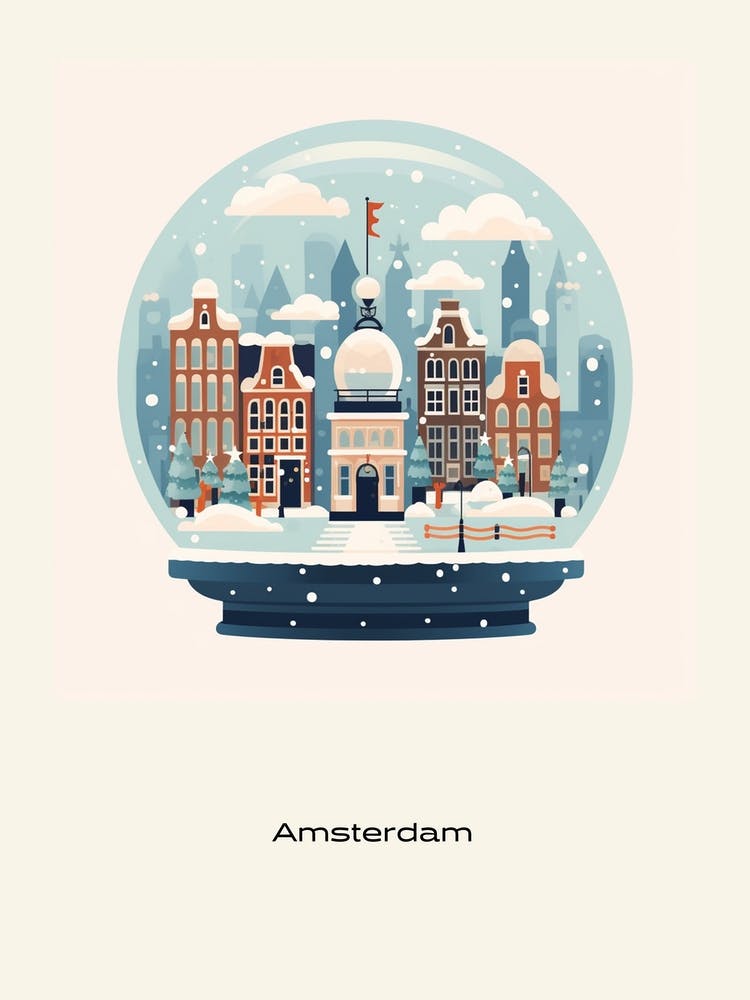 Amsterdam Netherlands 5 Snowglobe Poster