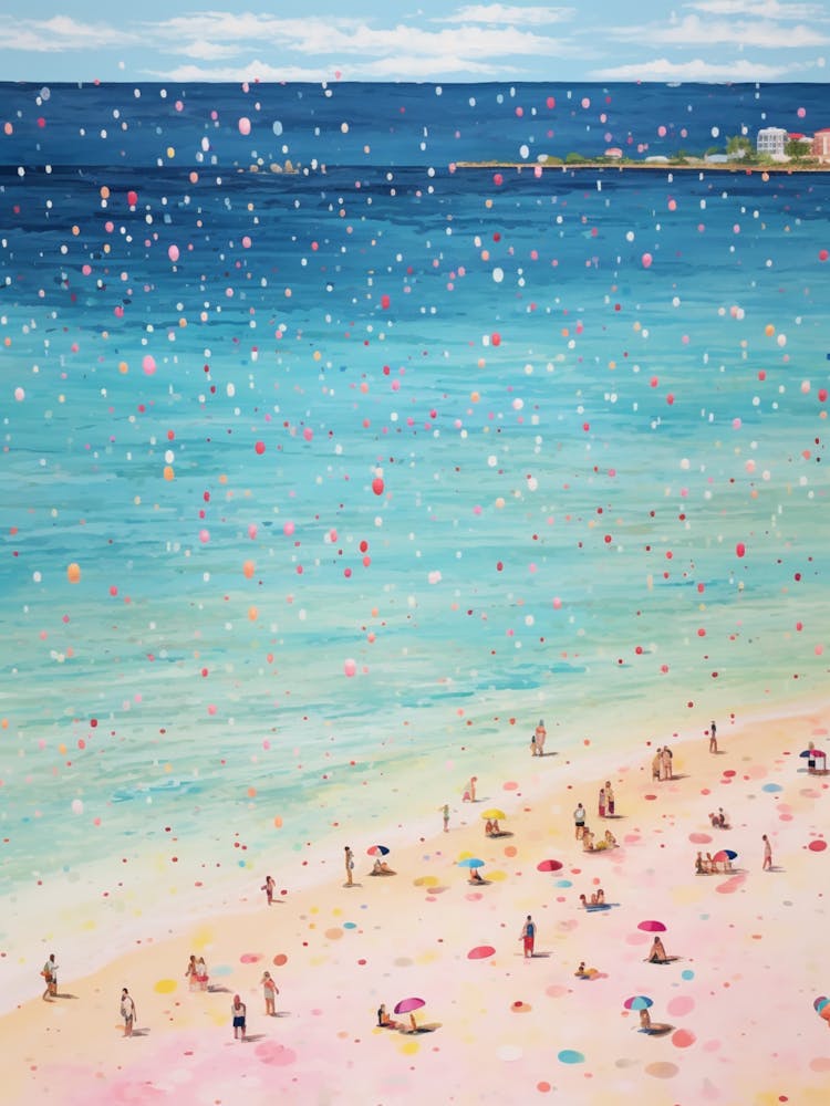A Painting Of Pink Sands Beach, Harbour Island Bahamas 1
