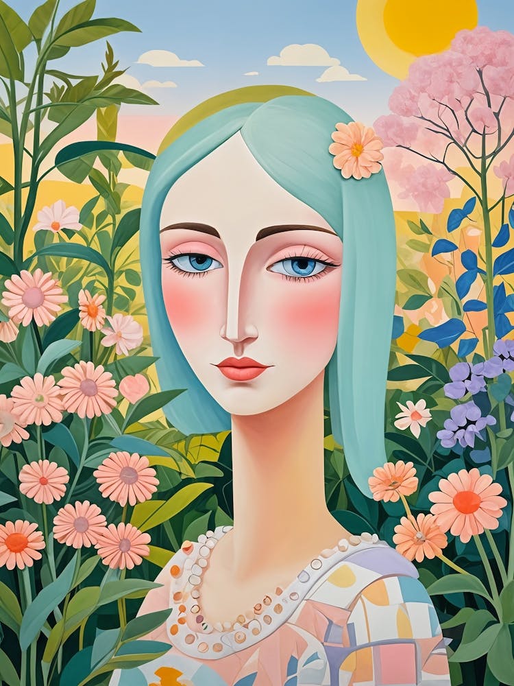 Girl In The Spring Garden