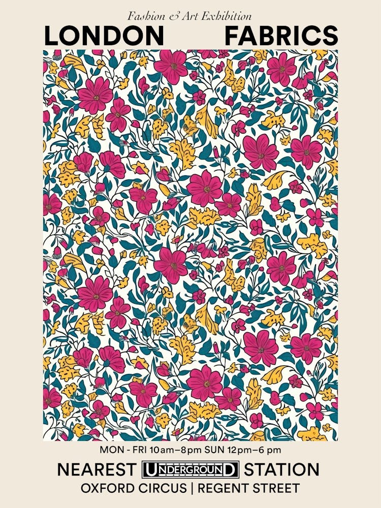 Poster Floral Charm London Fabrics Floral Pattern 2
