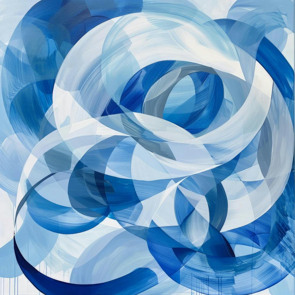 Abstraktes Blaues Gemälde 8
