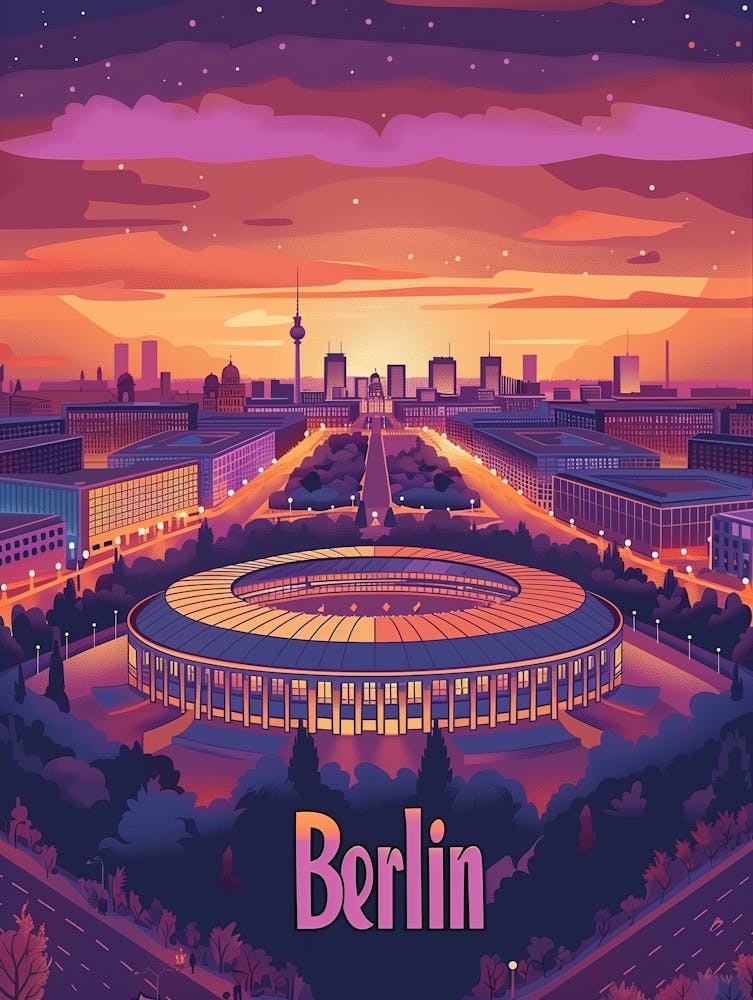 Berlin Skyline and olympic stadium