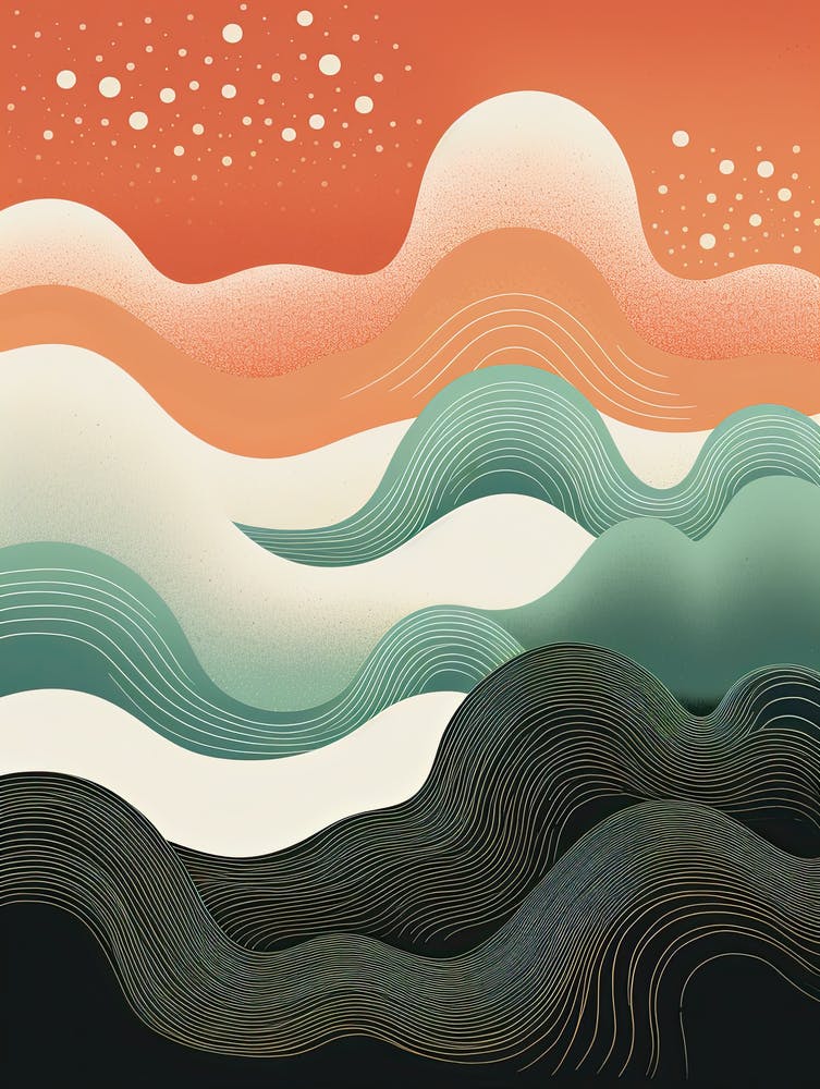 Abstract Mirage; Vintage Risograph Illusions