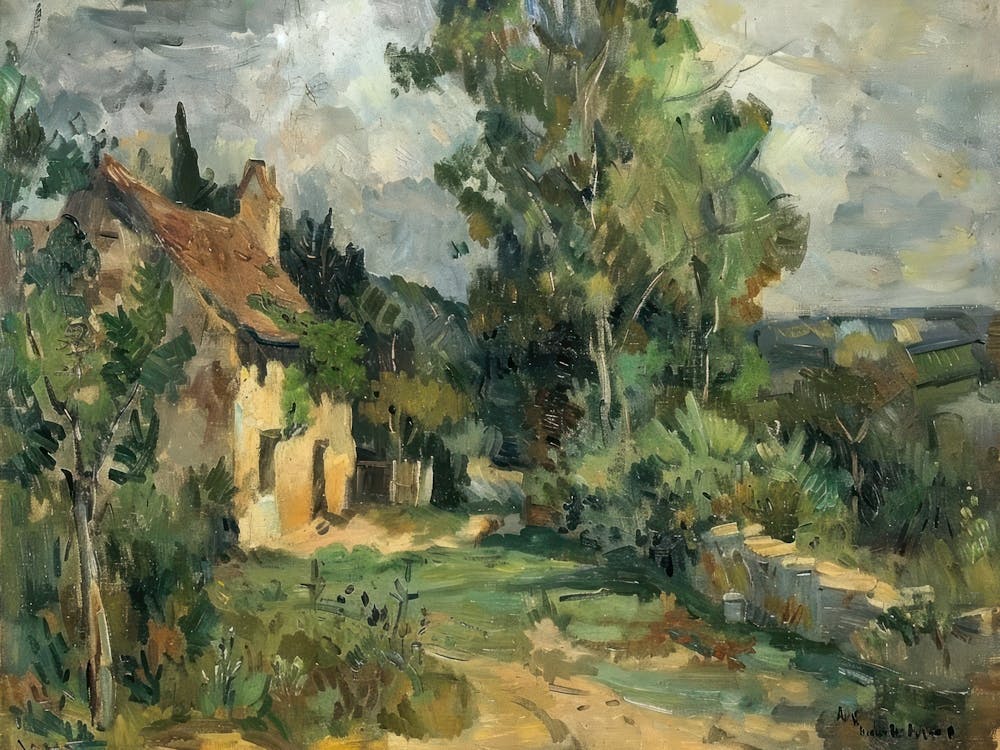 Tranquility S Edge Painting Inspired By Paul Cezanne