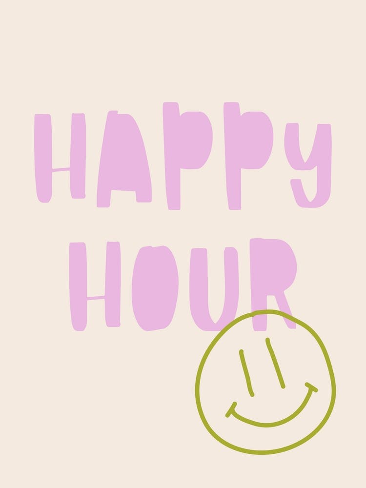 Happy Hour Poster Lilac & Green