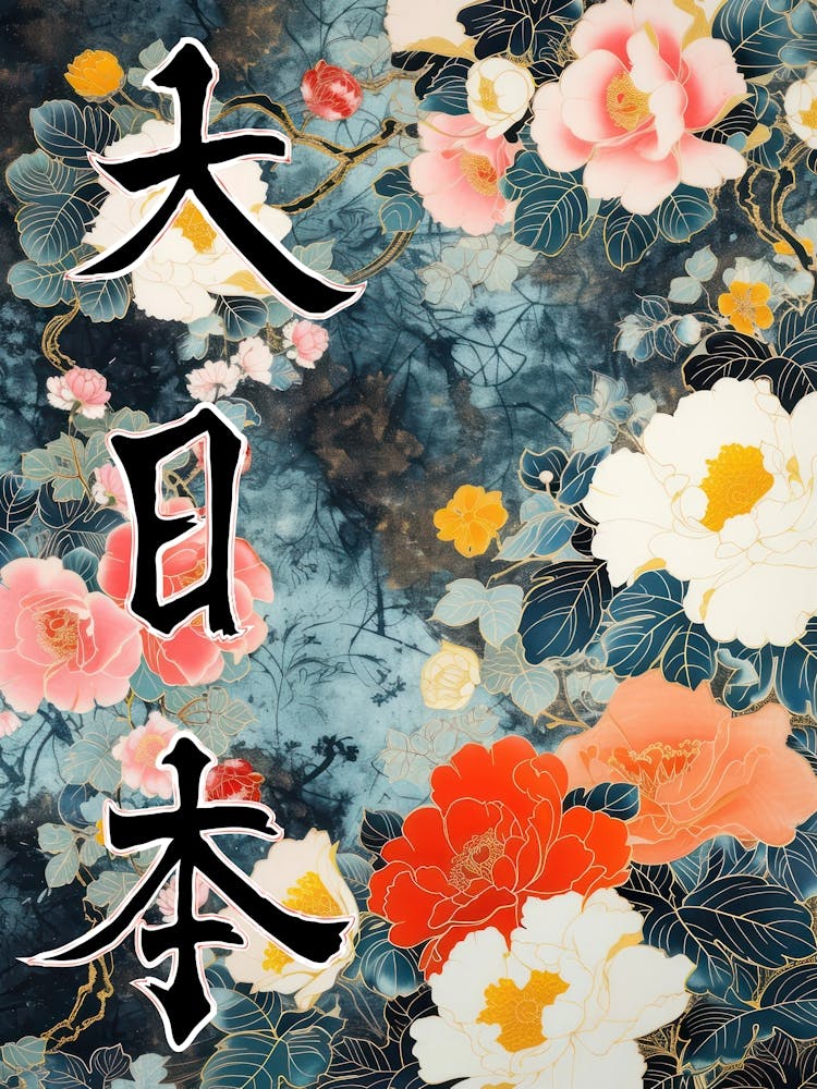 Great Japan Hokusai Poster Japanese Floral  4