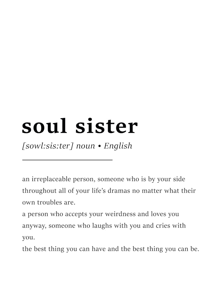 Soul Sister Definition Poster - Dictionary