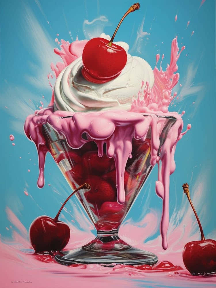 Ice Cream Explosion Retro Photography Style 1