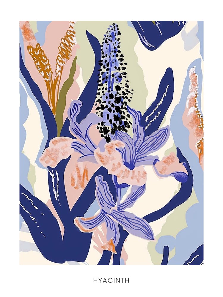Colourful Flower Illustration Poster Hyacinth 4