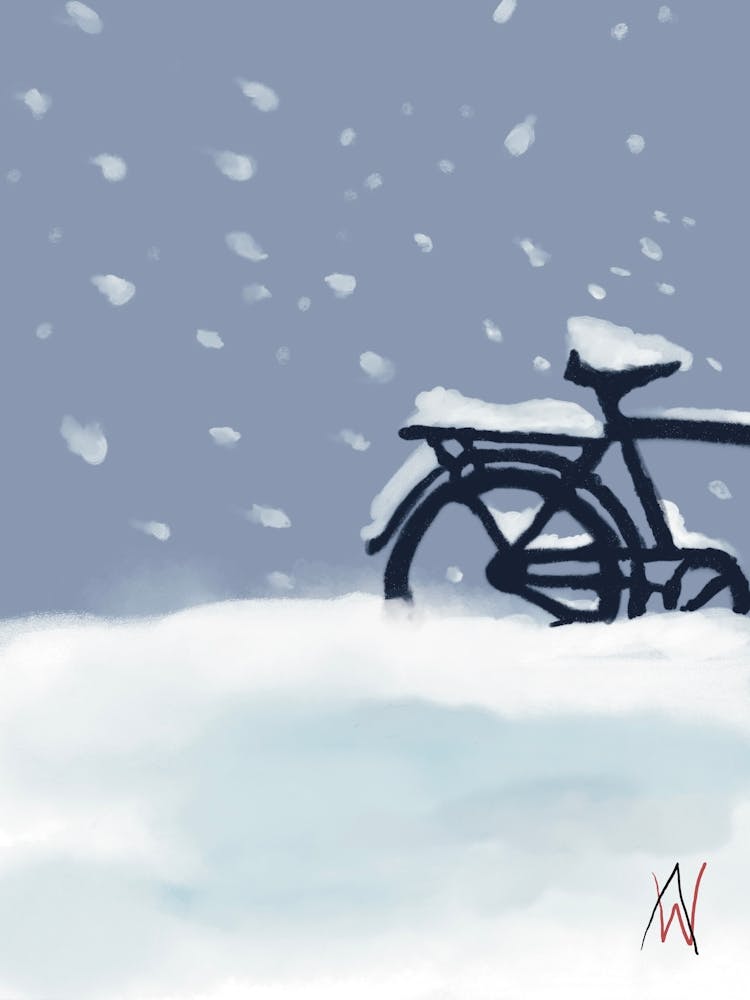 Bicycle In The Snow