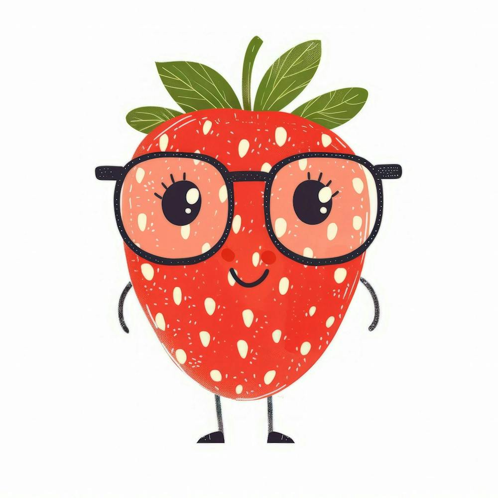 Strawberry With Glasses 1