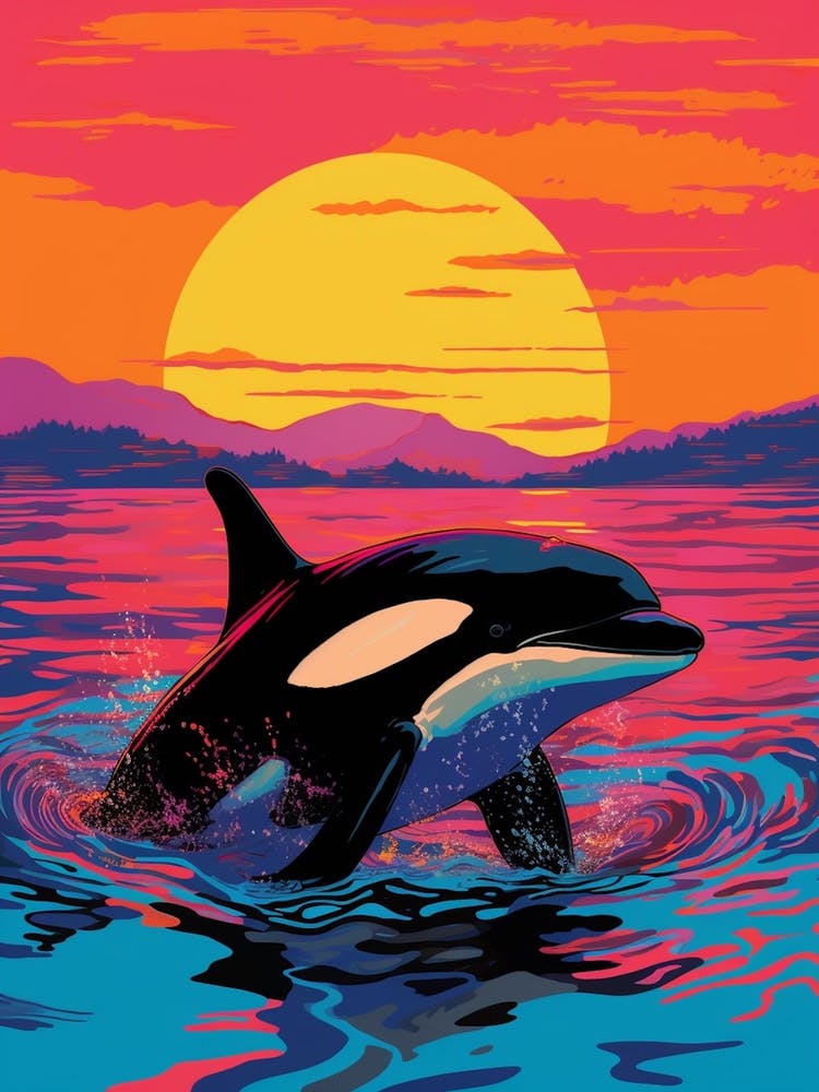 Killer Whale In The Sunset Colour Pop 2