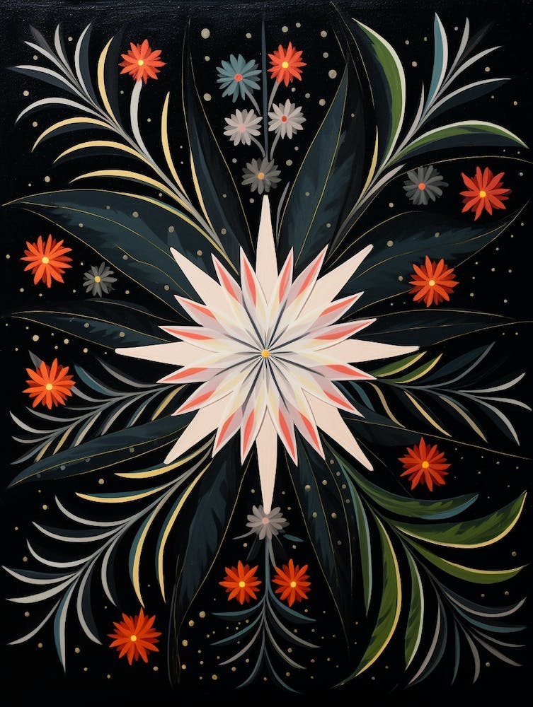Edelweiss 2 Hilma Af Klint Inspired Flower Illustration