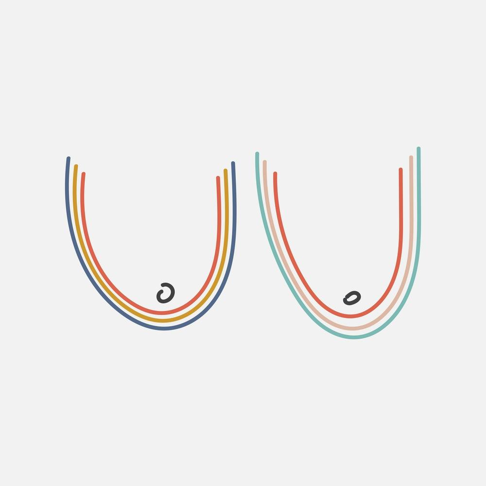 Rainbow Boobs Square