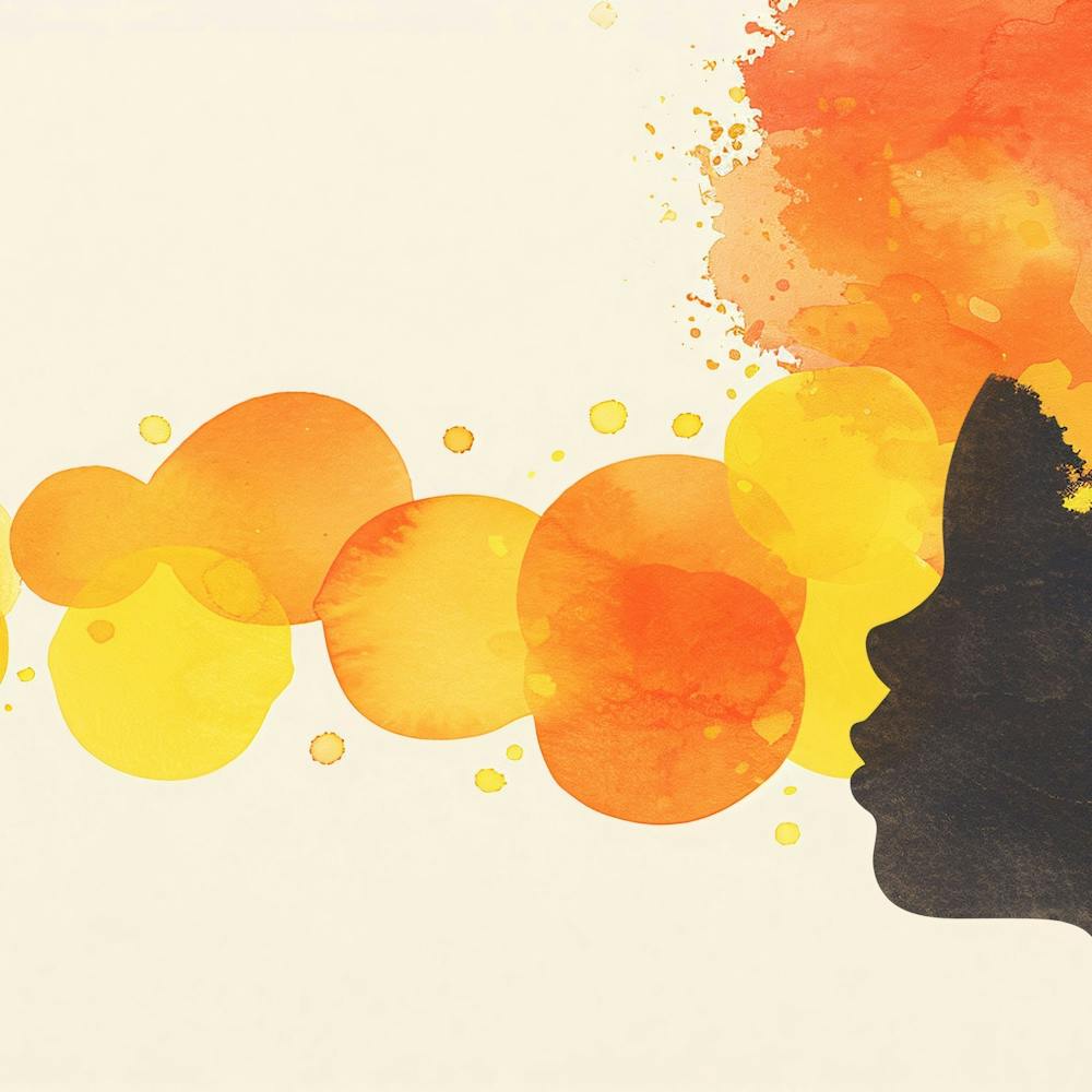 Silhouette Of A Woman With Orange Hair