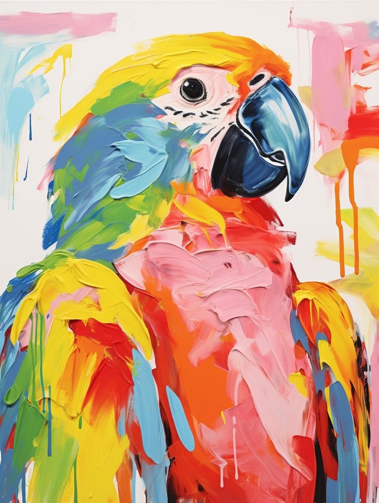 Peinture d'oiseau colorée Perroquet 1