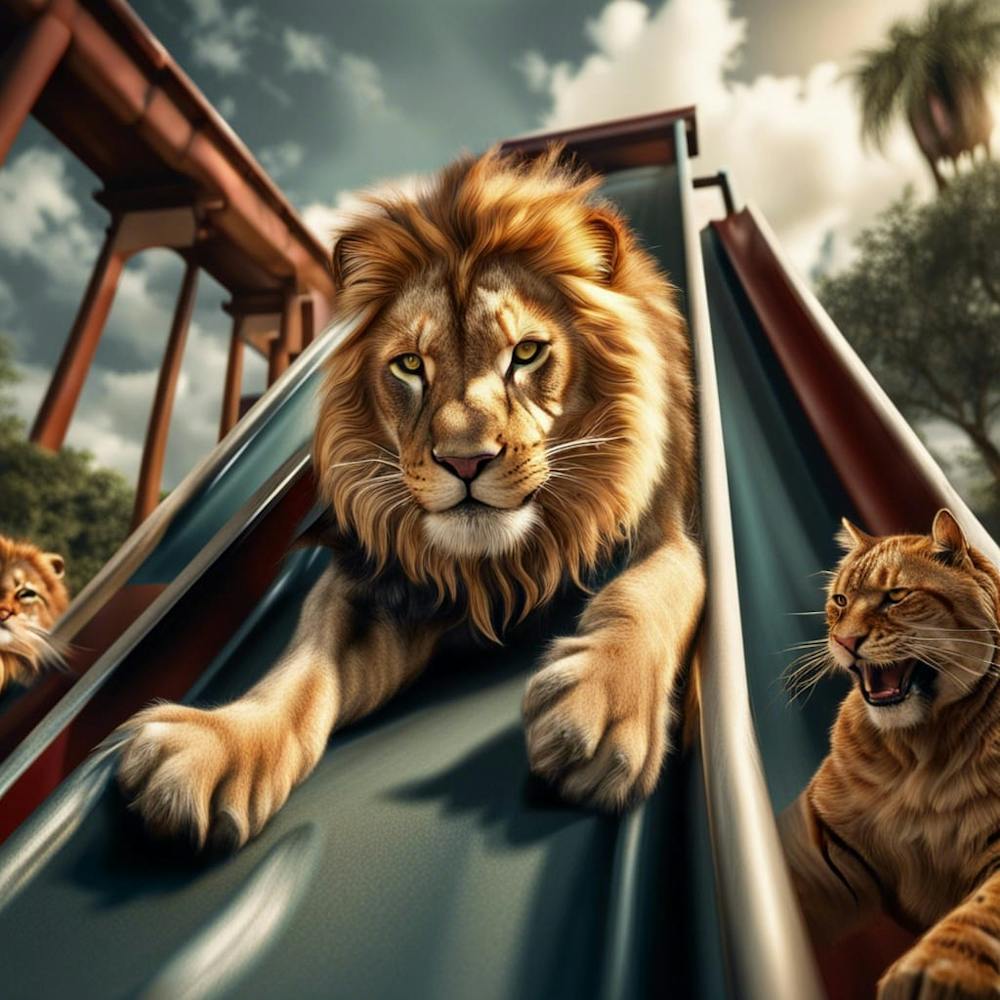 Lion playing
