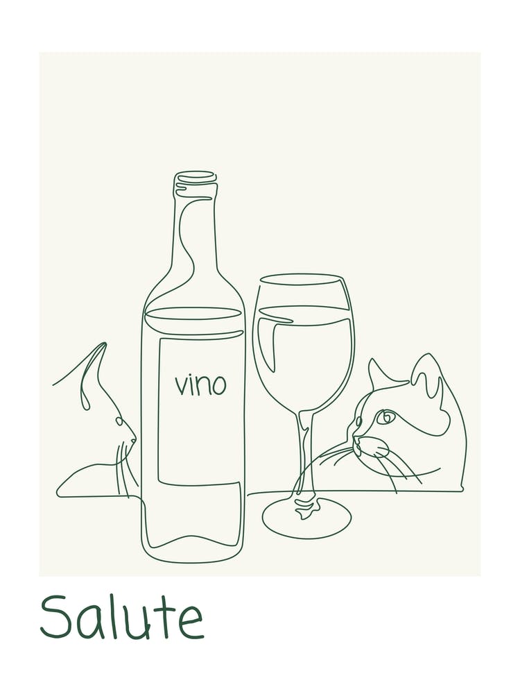 Salute Wine Poster Green