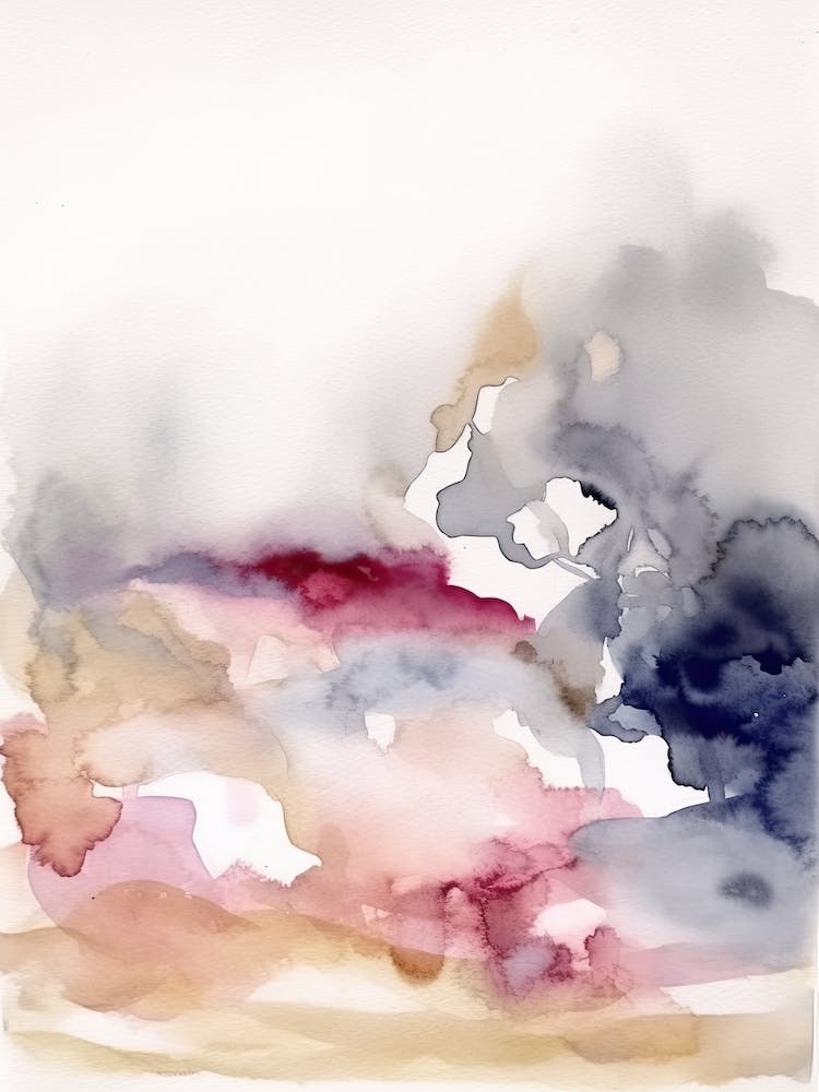 Watercolour Abstract Rose Pink 2
