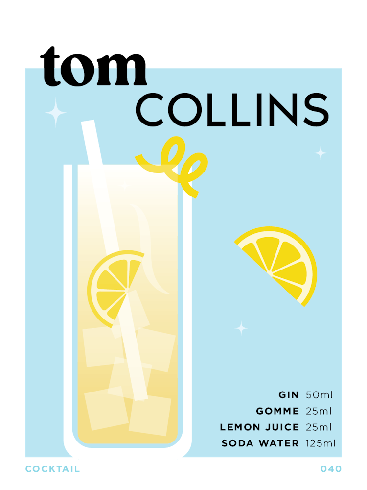 Tom Collins in Blue Cocktail Recipe