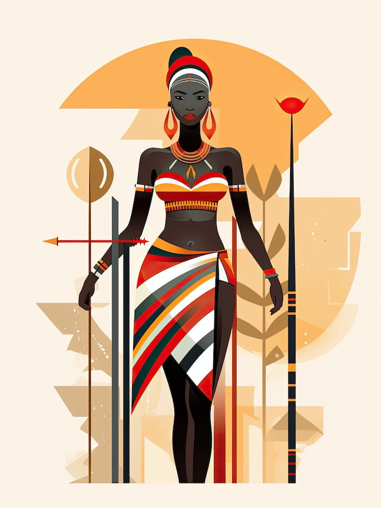 Minimalistic Grace: African Tribal Women
